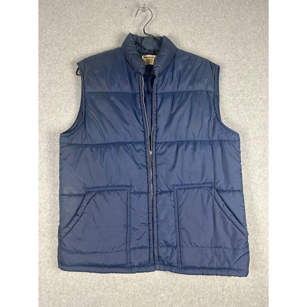 Wedgefield‎ Puffer Vest Solid Navy Blue Medium Vintage 70s 80s Outdoor